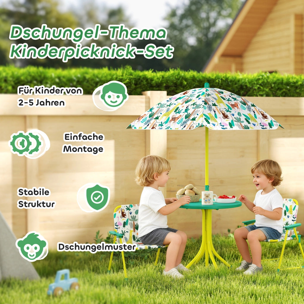 Set tavolo e sedie bambini ¨C zephmum ¨C 4 pezzi, verde