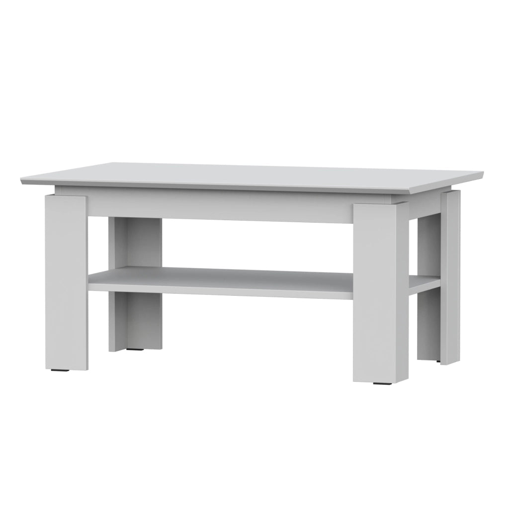 Tavolino, Tavolino da caff? Sola - Bianco - Ripiano aggiuntivo - Larghezza 90 cm, Altezza 43 cm, Profondit? 55 cm