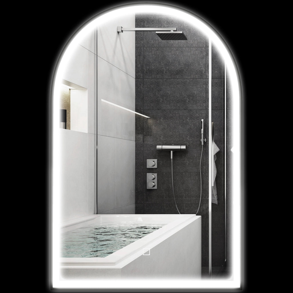 Specchio LED da Bagno ¨C zephmum ¨C 90x60cm Bianco Grigio Nero