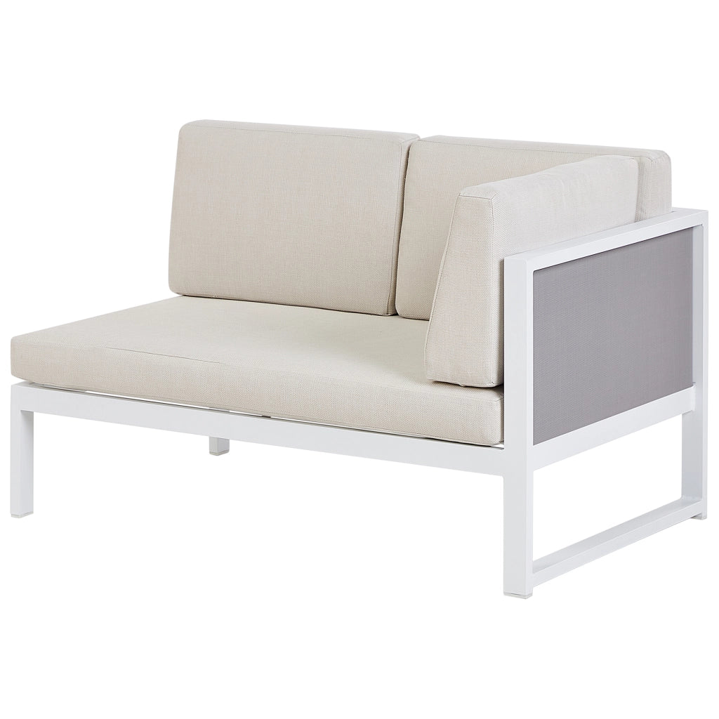 Set da giardino con tavolino in alluminio bianco con cuscini esterno stile moderno