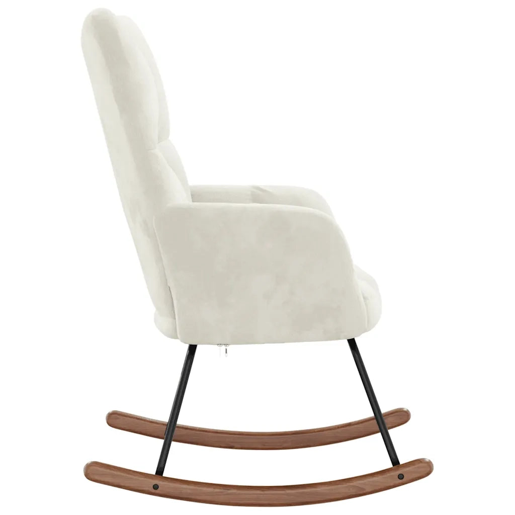 Sedia a Dondolo Crema in Velluto 328148