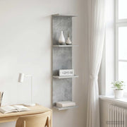 Scaffale da parete Grigio Cemento 25 x 15 x 100 cm 8012386