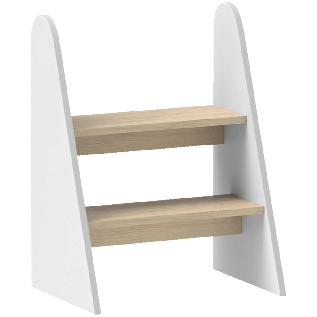 Scalino per bambini ¨C Minimal ¨C bianco in legno 2 gradini 20 kg