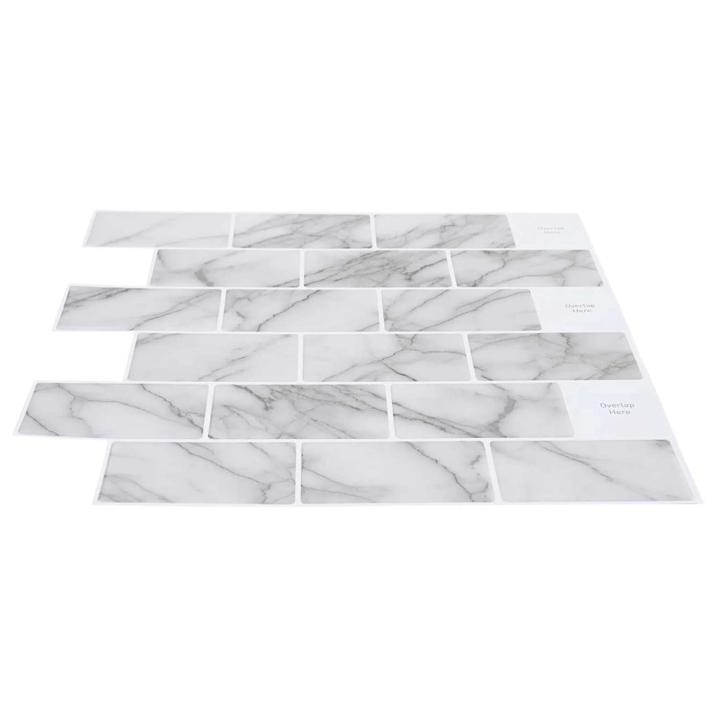Piastrella subway 10 pcs Marmo Bianco 30 x 30 cm 42046129