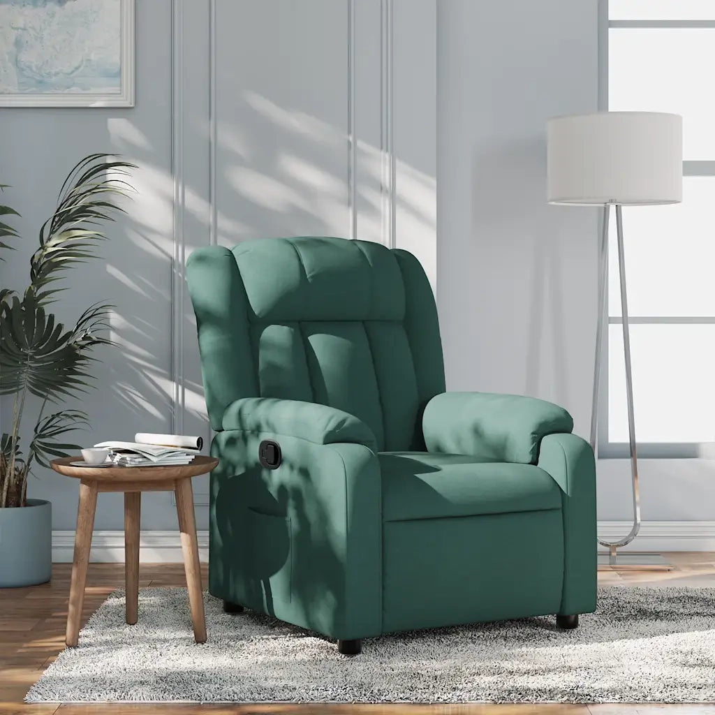 Poltrona Reclinabile in Tessuto Verde Scuro 373580