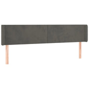 Testiera | Testata ad Orecchio Grigio Scuro 203x16x78/88 cm in Velluto