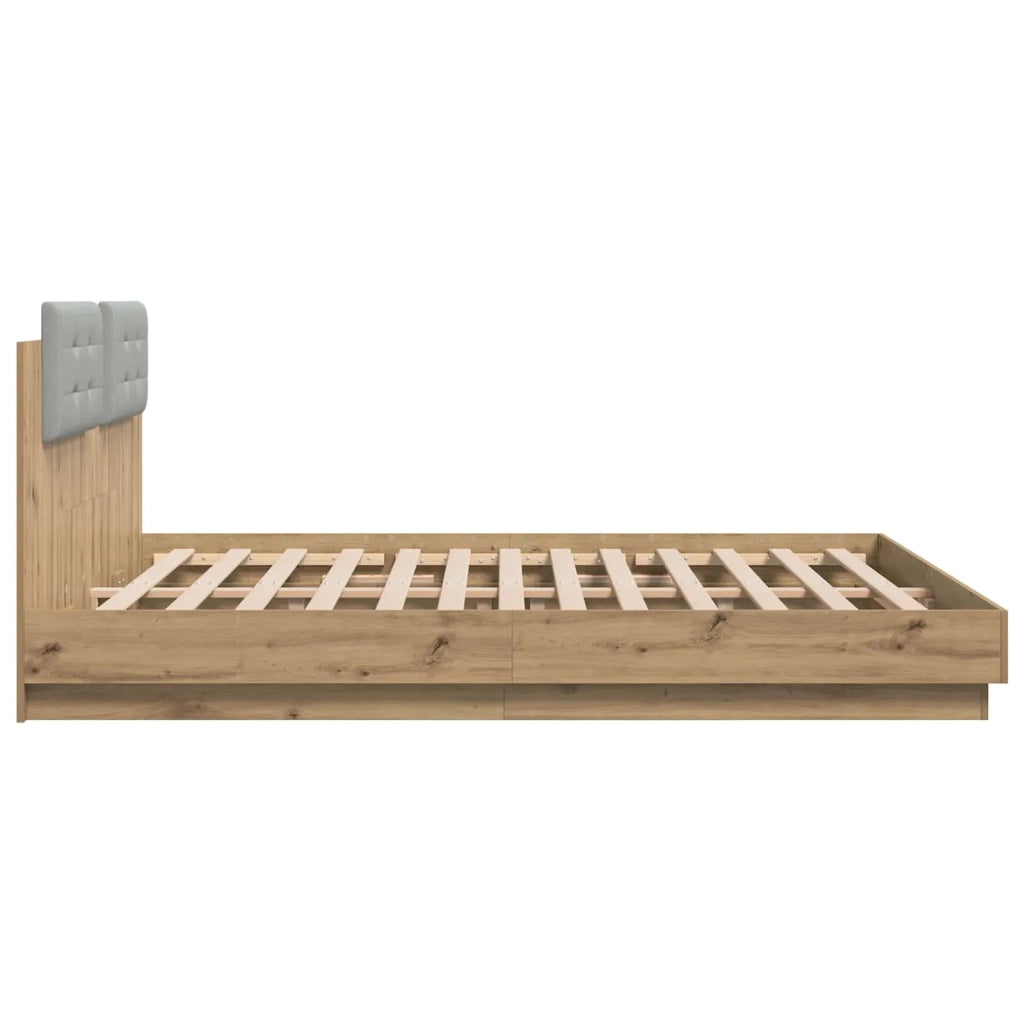 Struttura letto con testata-Giroletto Rovere artigianale 180 x 200 cm