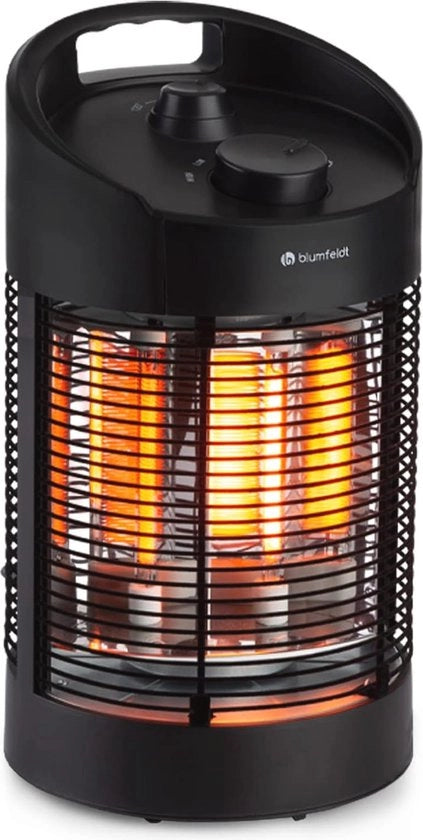 Infrarossi a Riscaldamento con Oscillazione per Interno ed Esterno - 350/700 Watt, IPX4, Compatta, Portatile, 360°/120°