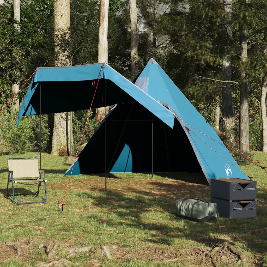 Tenda da Campeggio Tipi per 5 Persone Blu Impermeabile 4009408