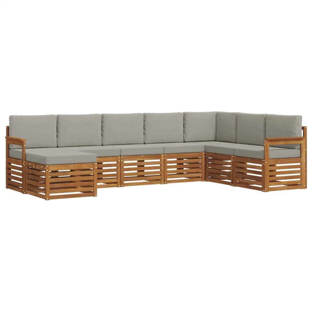 Set divano sezionale con cuscino 8 pcs Grigio Naturale e Chiaro 3375276