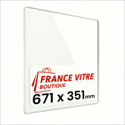 671 x 351 x 4 mm - Vetro per stufa a legna - vetro camino di ricambio - vetro per caminetto resistente al fuoco - France Vitre