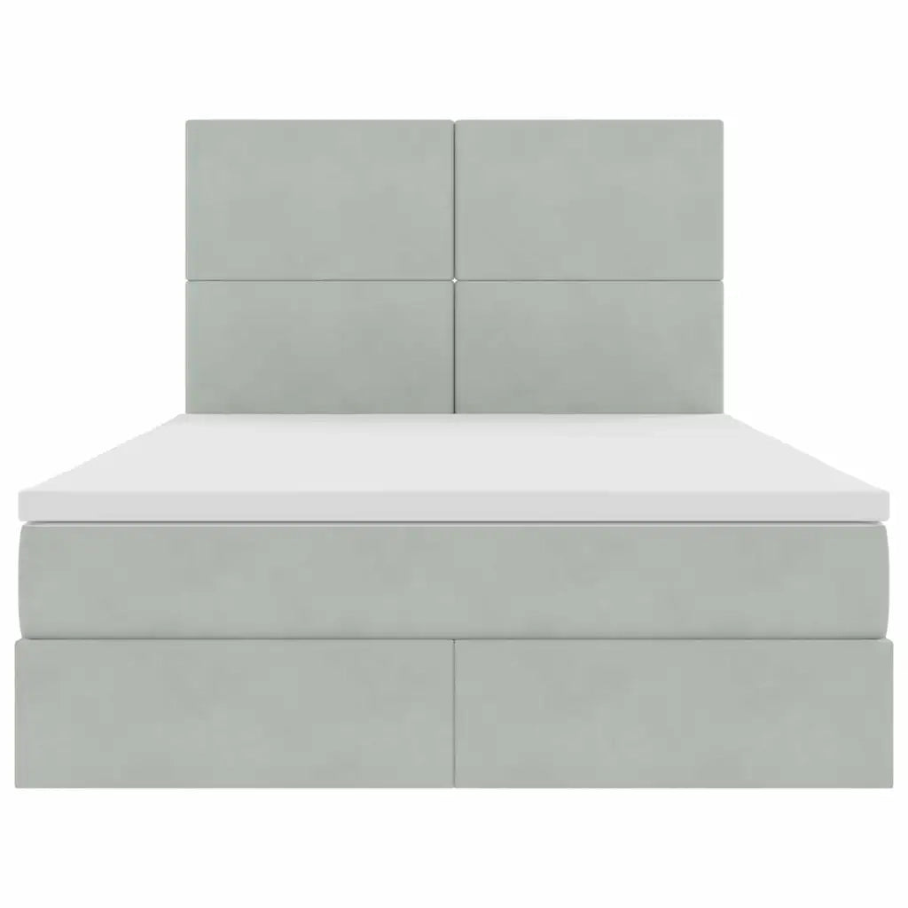 Letto con contenitore e materasso Grigio chiaro 140 x 200 cm 3371973