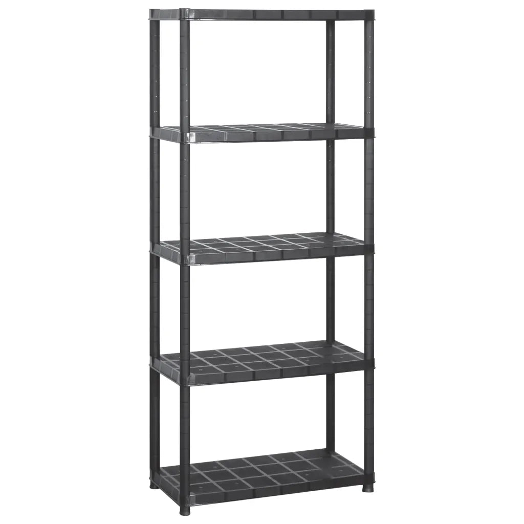 Scaffale a 5 Ripiani Nero 284x38x170 cm in Plastica 3059860