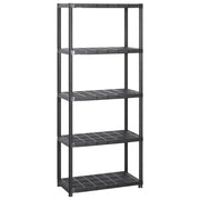 Scaffale a 5 Ripiani Nero 284x38x170 cm in Plastica 3059860
