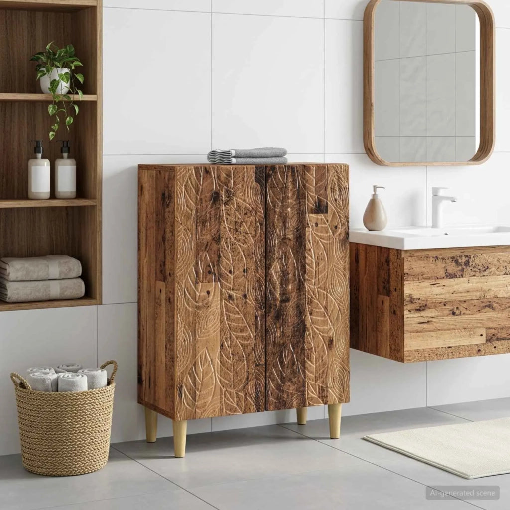 Mobiletto da Bagno DELFT Legno antico 59,5 x 31 x 80 cm 897063