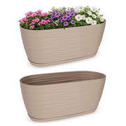 Vaso da fiori KADAX ovale da 27 cm in plastica beige