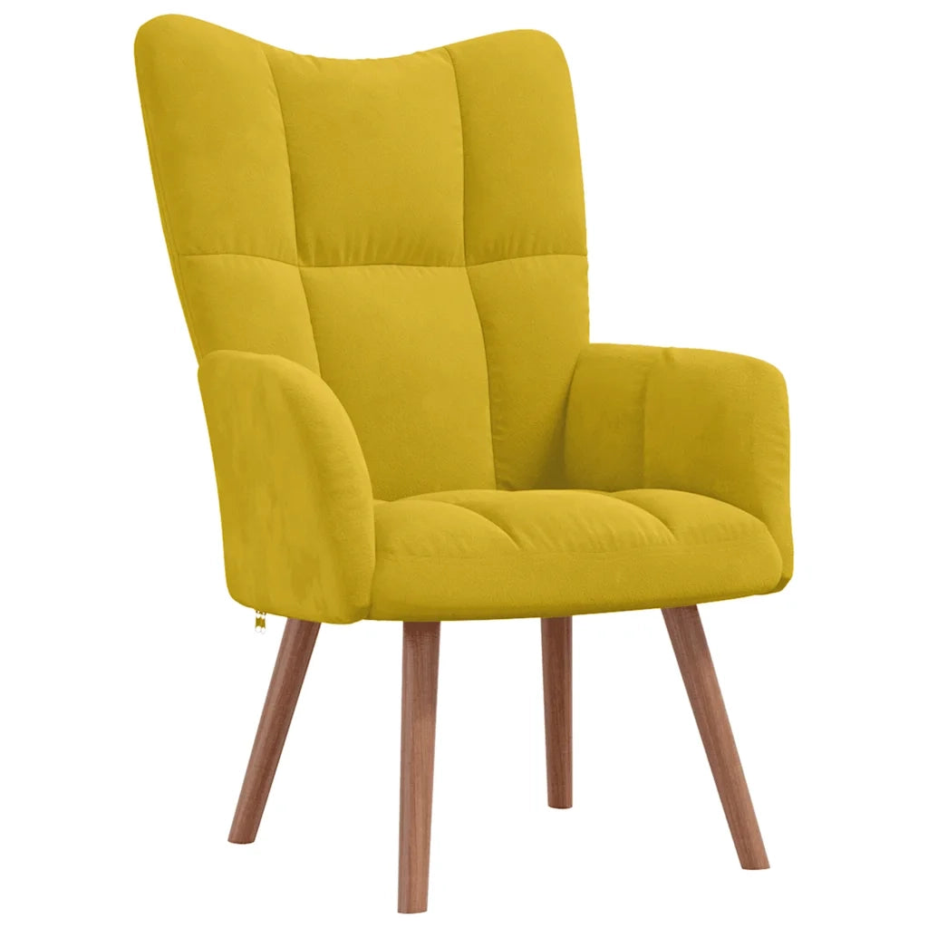Sedia Relax Giallo Senape in Velluto 328058