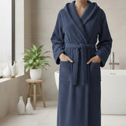 Satoka, Accappatoio 100% Cotone con Cappuccio, blu
