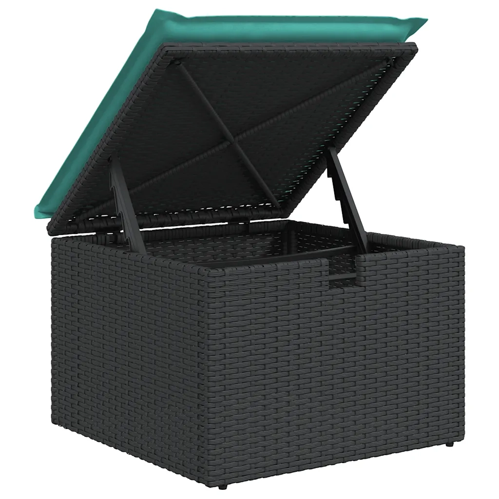 Set Divano da Giardino 6 pz con Cuscini Nero in Polyrattan 3325473