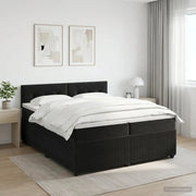 Letto box spring con materasso Nero 200 x 200 cm Velluto 3451747