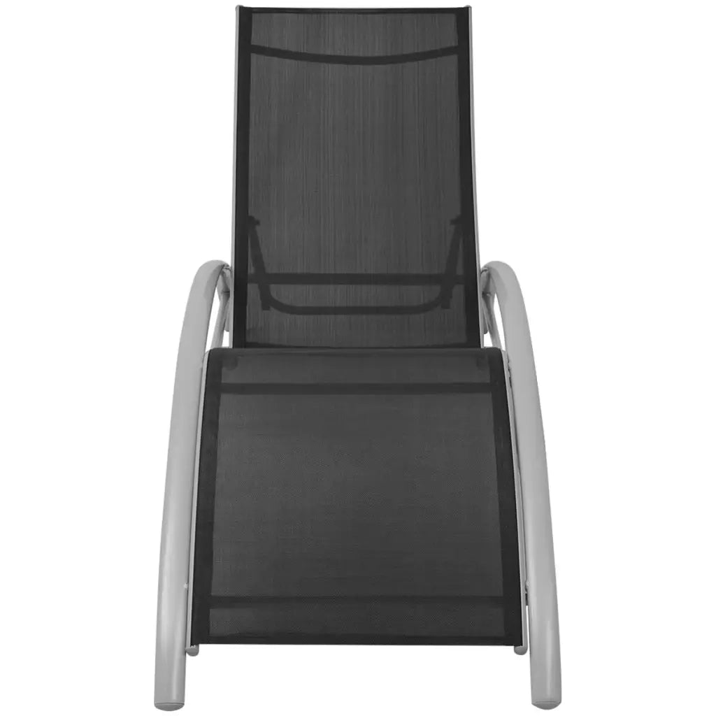 Lettini Prendisole con Ombrellone in Alluminio Nero