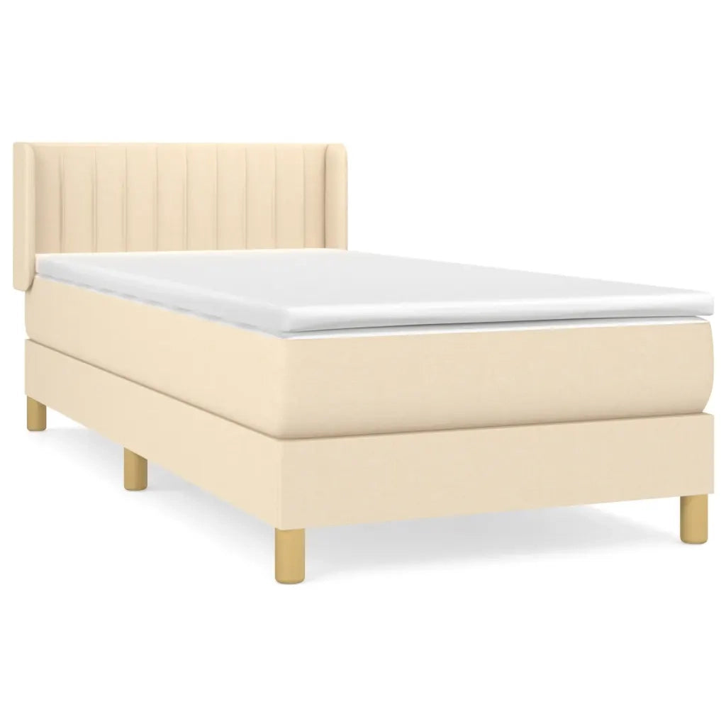 Giroletto a Molle con Materasso Crema 80x200 cm inTessuto