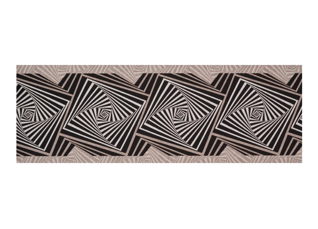 Tappeto Passatoia In Tessuto Jacquard Linea Emozioni Disegno Optical Nero - 57x115 - Nero