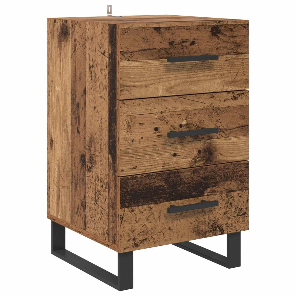 Armadio da Notte con cassetto Legno vecchio 40 x 40 x 66 cm 882143