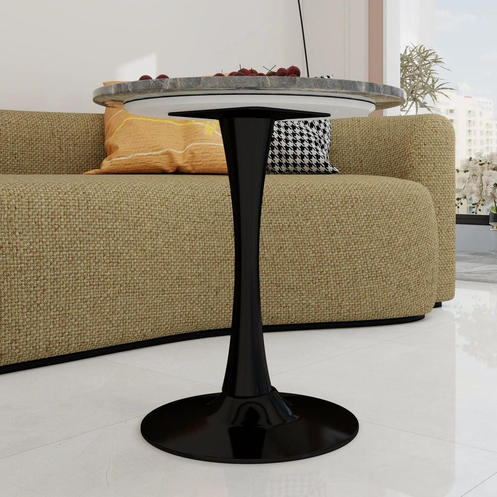 Tavolino da Caff¨¨ Rotondo ¨C MINIMAL ¨C Marmo Grigio, 70 cm