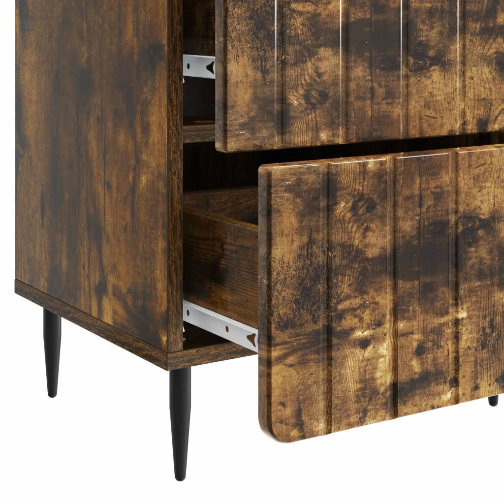 Comodino | Armadio da Notte | Mobiletto da notte con cassetto Rovere Fumo 43 x 34,5 x 49,5 cm