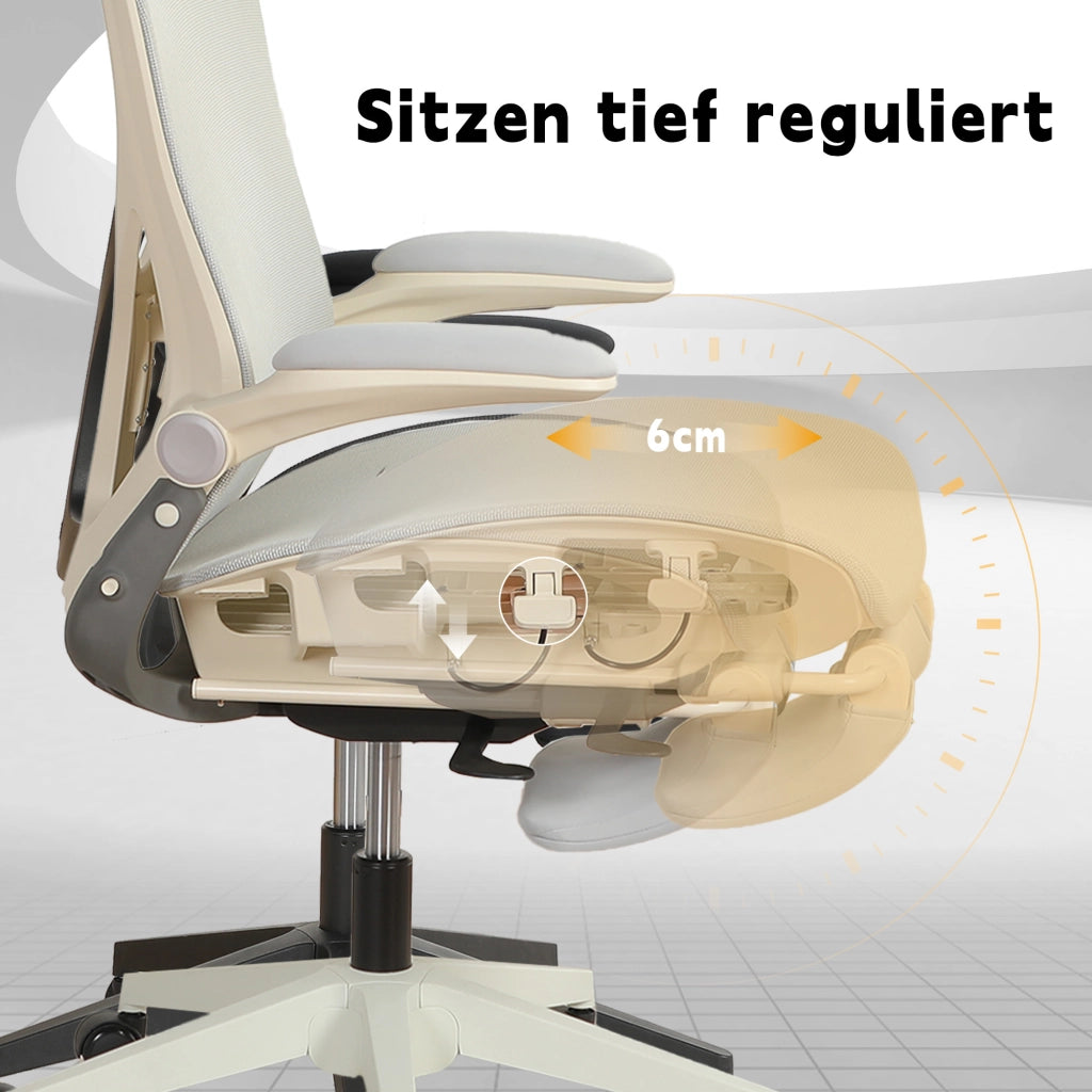 Sedia da ufficio ergonomica ¨C zephmum ¨C grigio