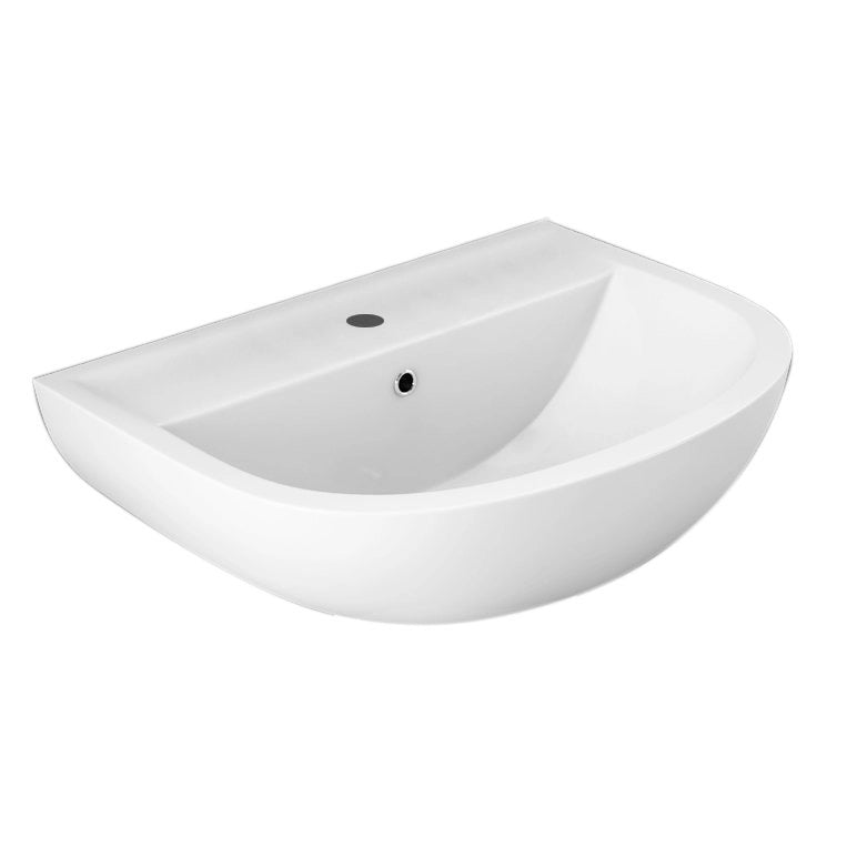 Lavabo sospeso con troppopieno in ceramica Rak Ceramics Orient - Bianco