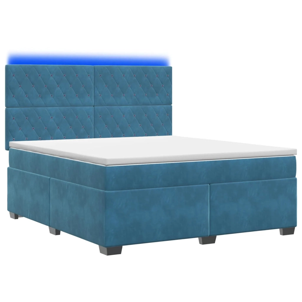 Letto box spring con materasso Blu 140 x 200 cm Velluto 3455118