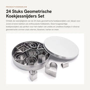 24 Stuks Snidere per Biscotti con Forme Geometriche in Acciaio Inossidabile - 8 Forme - Biscottiere - Materiale Sicuro per l'Alimentazione