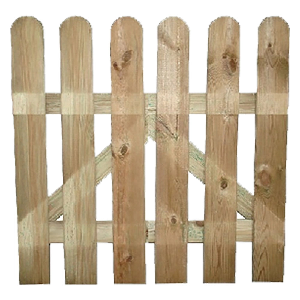 Cancello steccato in legno recinzione 100 x 100 cm 6 lamelle 15x85 mm in pino impregnato