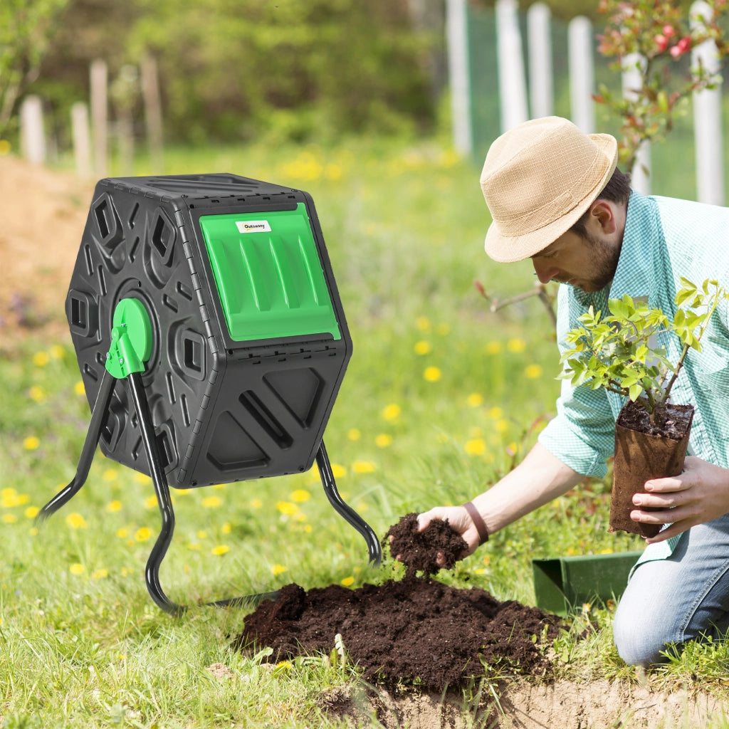 Compostatore da Giardino 65L ¨C Minimal ¨C Grigio 60x49x77 cm