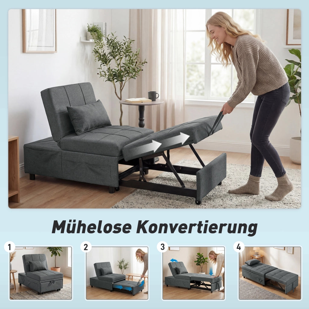 Divano letto imbottito ¨C Zephmum ¨C Grigio