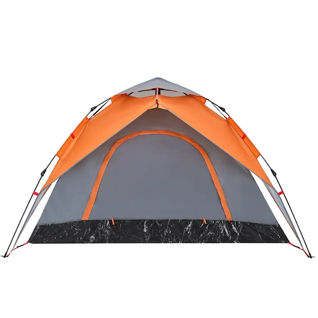 Tenda a Cupola 5 Persone Grigio e Arancione a Rilascio Rapido