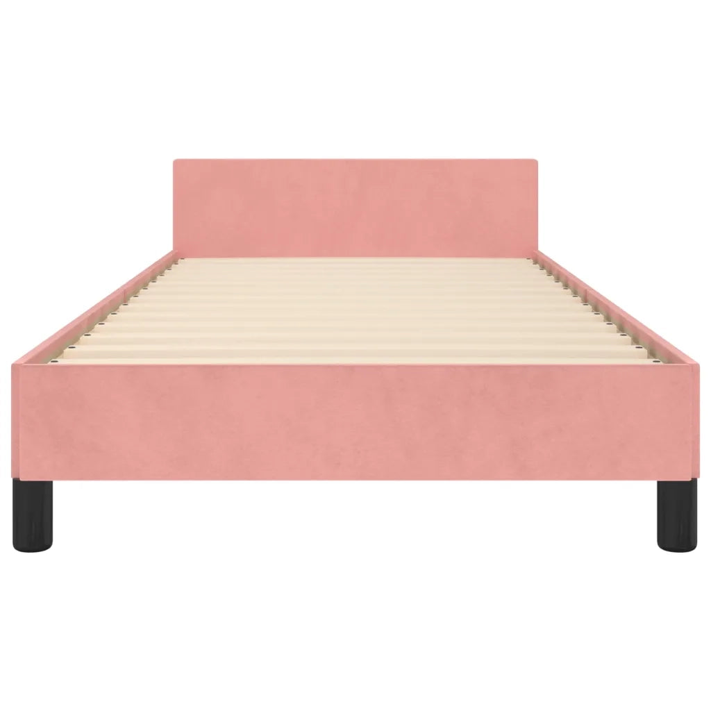Giroletto con Testiera Rosa 90x190 cm in Velluto 3125793