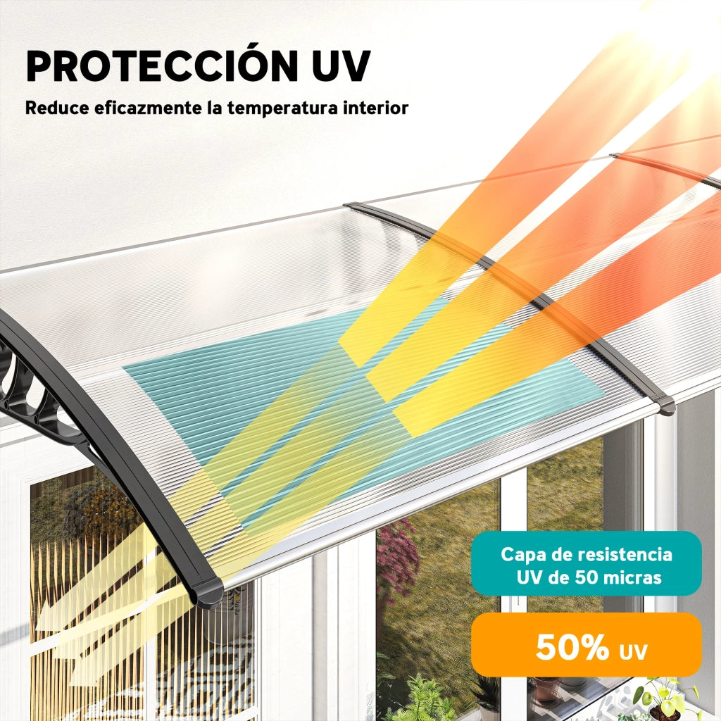 Tettoia per Porte e Finestre ¨C Minimal ¨C Trasparente 90x295x23,5 cm