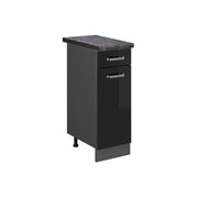 Mobiletto base per cucina R-Line Nero lucido/Antracite 30 cm, PL Antracite Vicco