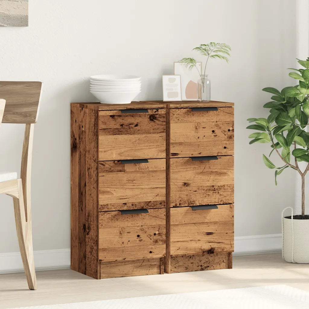 Credenze 2 pz Legno Antico 30x30x70 cm in Legno Multistrato 856956