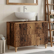 Armadio per Lavabo da Bagno ALKMAAR Legno antico 896143