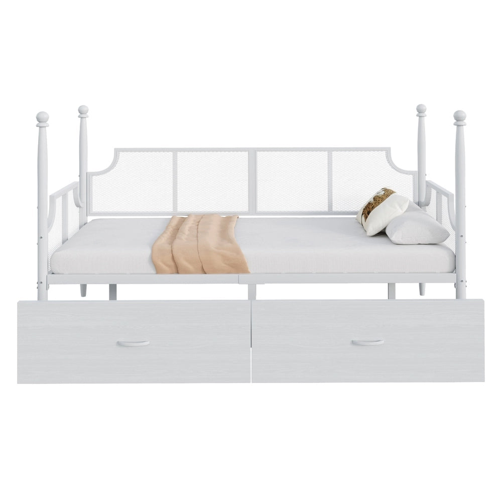 Divano letto - Xylo - 90x200 cm vintage bianco