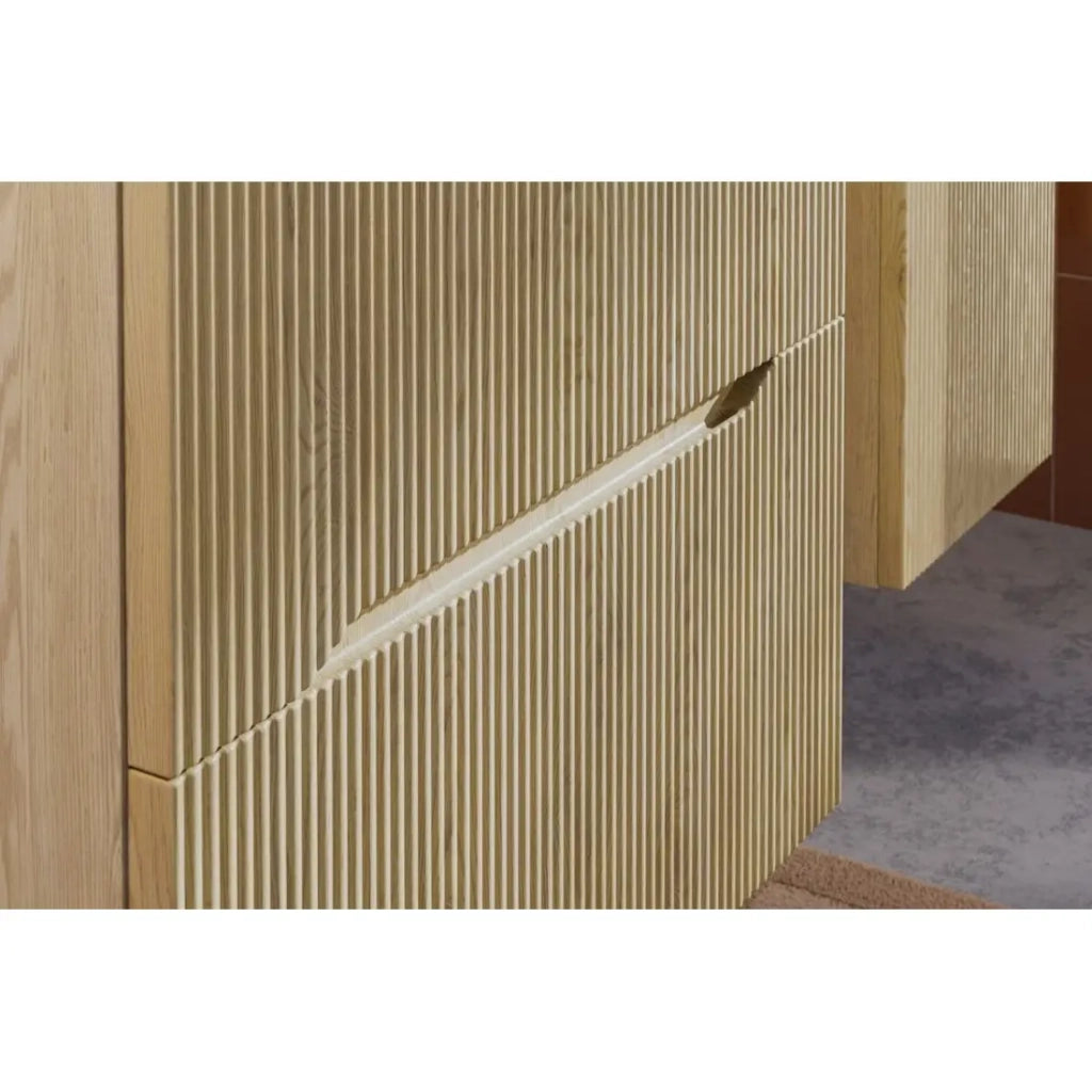 Set da bagno sospeso NATURA 120cm: mobili sotto lavabo 60cm + piano per lavabo
