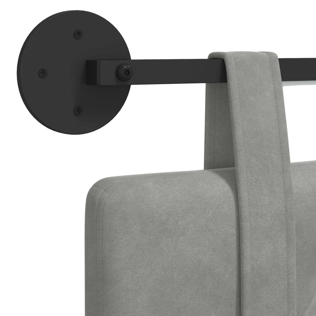 Testiera | Testata sospesa Con luce LED Grigio Chiaro Velluto