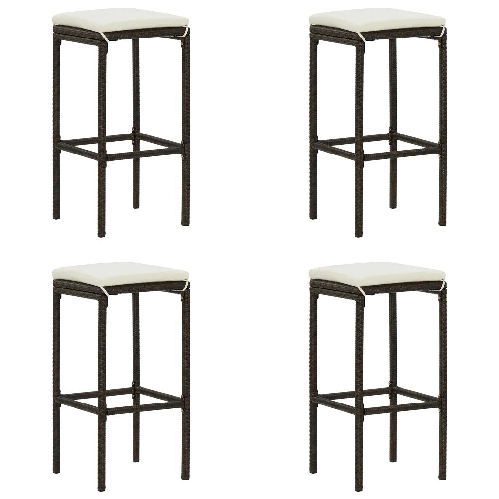 Set Bar da Giardino 3 pz con Cuscini Marrone