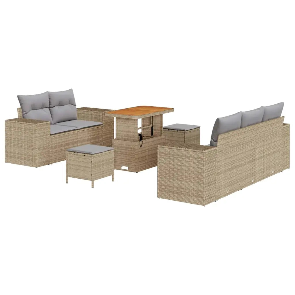 Set Divano da Giardino 8 pcs Beige polyrattan 3361952