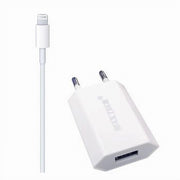 Trade Shop - Caricabatterie 2x1 Lightning Maxtech Con Adattatore Per Iphone 5v-1500ma 1mt Ms-t005 -