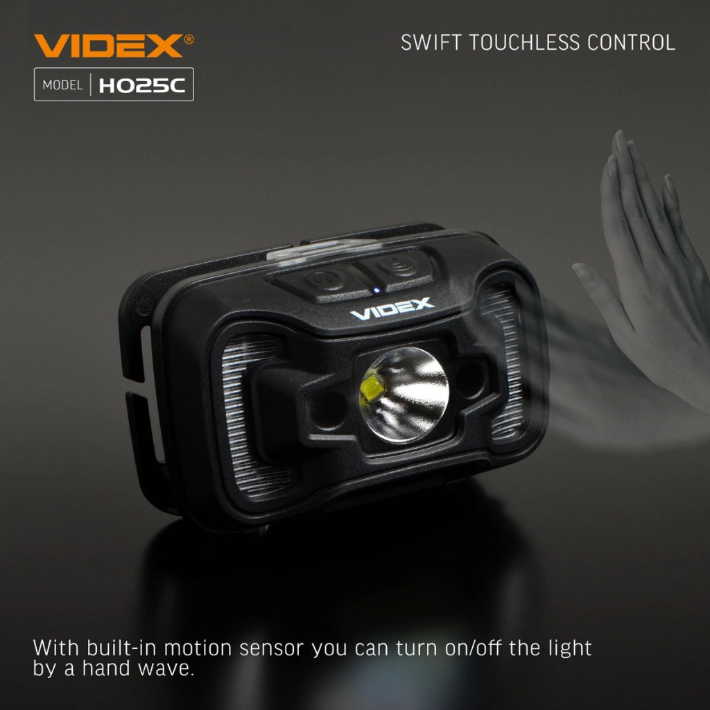 Lampada frontale Videx VLF-H025C 310lm 74m 21h USB-C IP65
